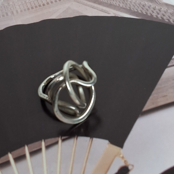 Vintage Handmade Abstract Form Sterling Silver Knot Ring9-9.5 - Picture 6 of 10